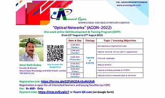 One week online SDTP on "Optical  Networks" (AGON-2022)