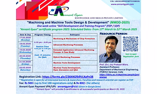 One week online FDP/ SDP on "Machining and Machine Tools Design & Development" (MMDD-2025)