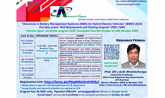 Five days online FDP/ SDP on “Advances in Battery Management Systems (BMS) for Hybrid Electric Vehicles” [BMEV-2025]