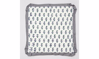 Block Printed Chair pad with Natural Latex Filling