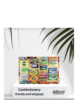 Hard and soft candy, chewing gum, lollypop