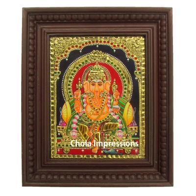 Sri Ganesha Tanjore Painting - 13x11 Inches