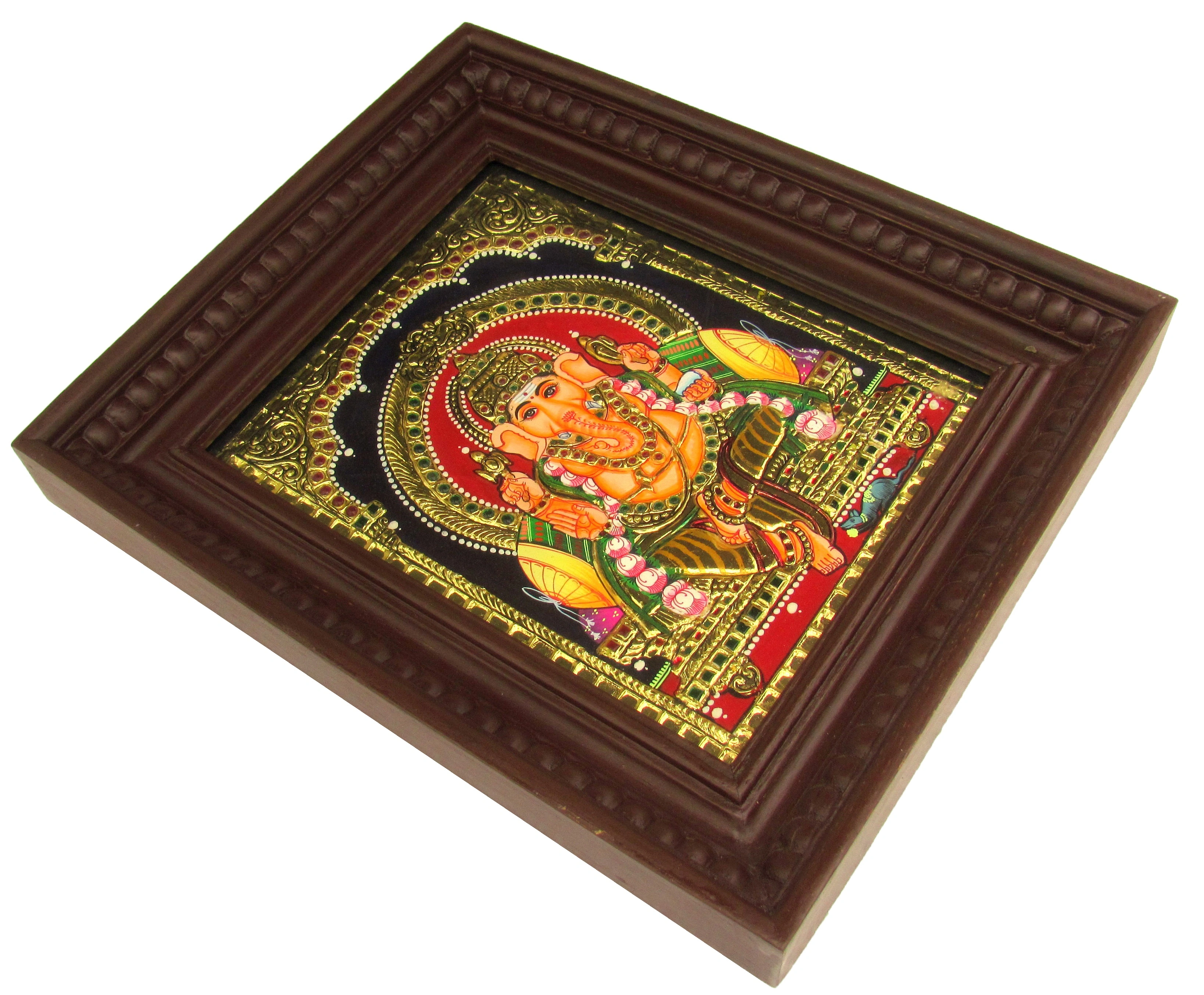 Sri Ganesha Tanjore Painting - 13x11 Inches-2