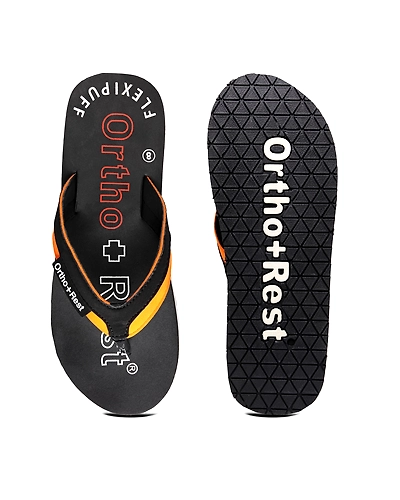 Ortho + Rest Men soft and comfortable lightweight ortho slipper - M4000-Black-4