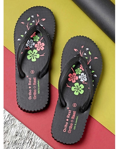 Ortho + Rest Women's Hawai Ortho Slippers - R115-R115_Black
