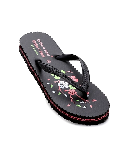 Ortho + Rest Women's Hawai Ortho Slippers - R115-Black-3
