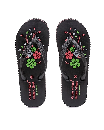 Ortho + Rest Women's Hawai Ortho Slippers - R115-Black-1