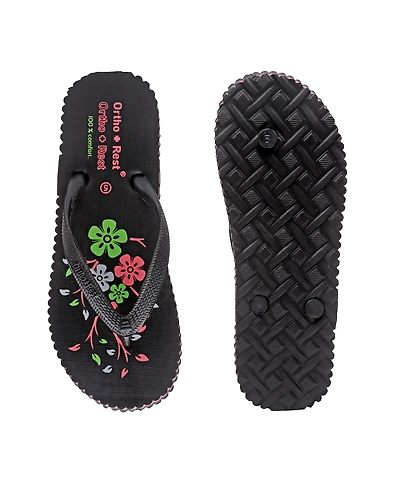 Ortho + Rest Women's Hawai Ortho Slippers - R115-Black-4