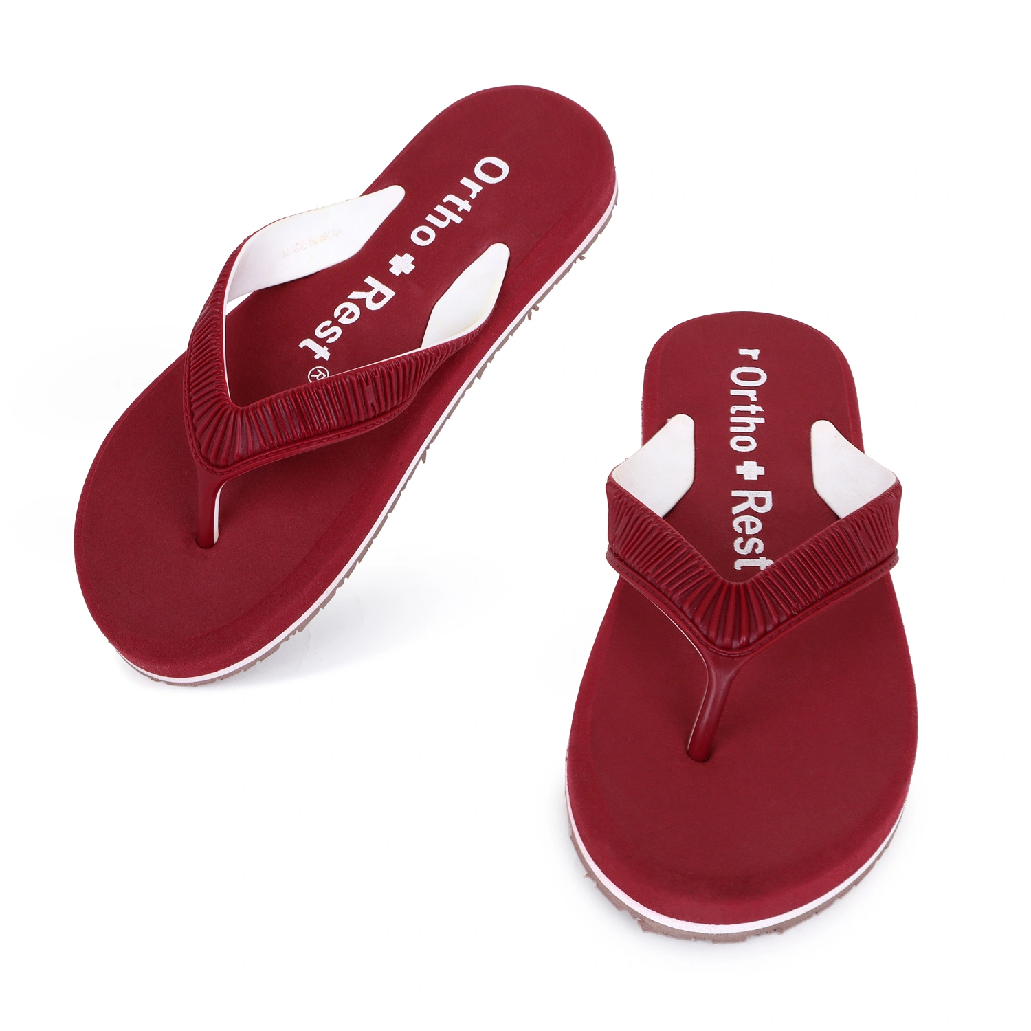 Ortho + Rest Doctor Slippers for Women Orthopedic Non Slip, Lightweight and Comfortable - L219-Maroon-1