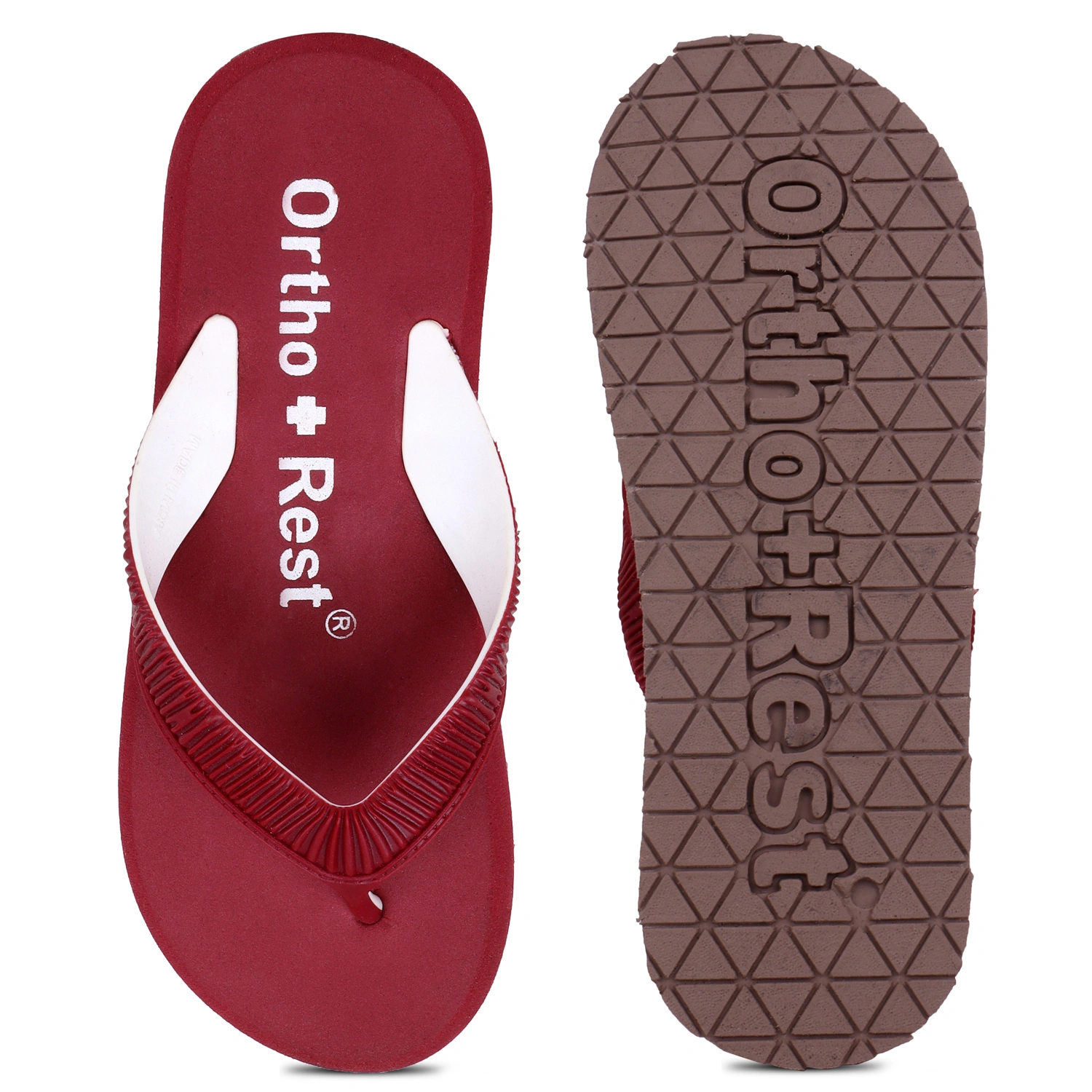 Ortho + Rest Doctor Slippers for Women Orthopedic Non Slip, Lightweight and Comfortable - L219-Maroon-4