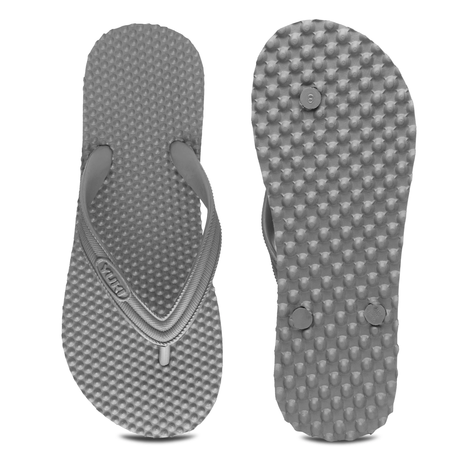 YUKI Men and Women Slipper Accupressure Flip Flops Hawai Chappal - Yuki_Health-Grey-2