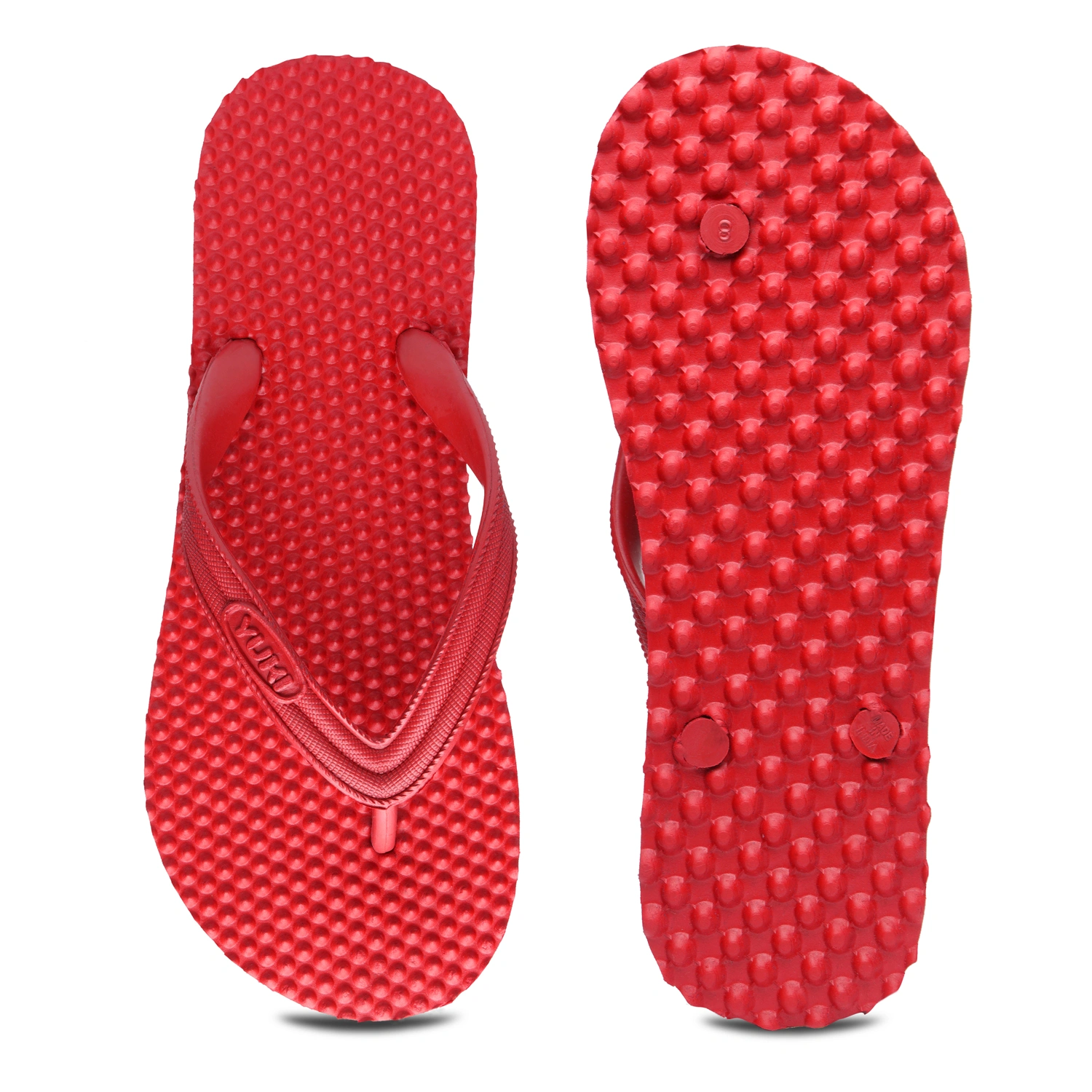 YUKI Men and Women Slipper Accupressure Flip Flops Hawai Chappal - Yuki_Health-Red-2