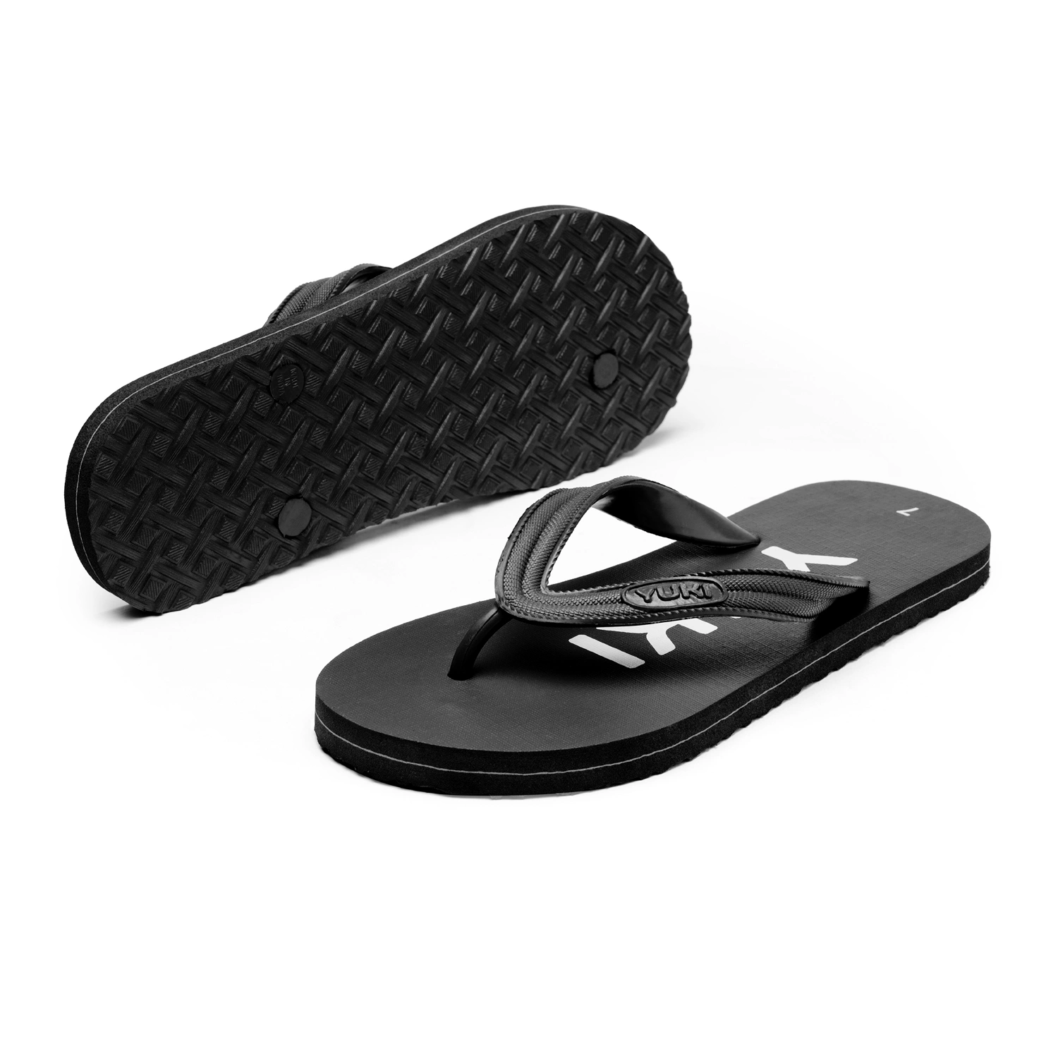 YUKI Unisex Slippers | Comfortable &amp; Ultra-Light, Waterproof Non-Slip Thong - Yuki_H01-Black-2