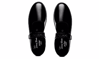 SCHOOL BIRDS Girls Black White Uniform Comfortable Velcro Ballerina School Shoe for Adults and Kids