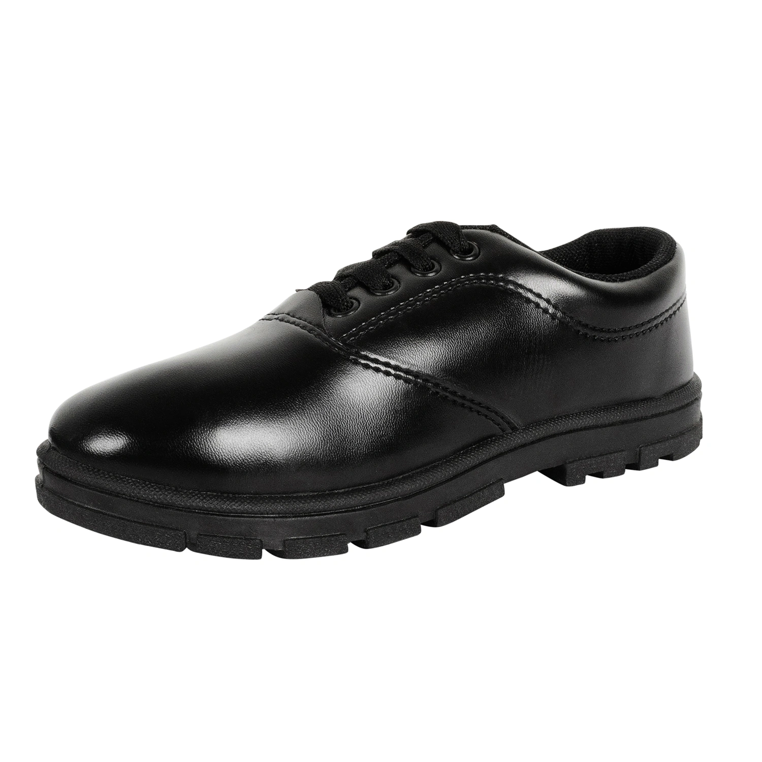 SCHOOL BIRDS Boys Black School Shoe-Black-4