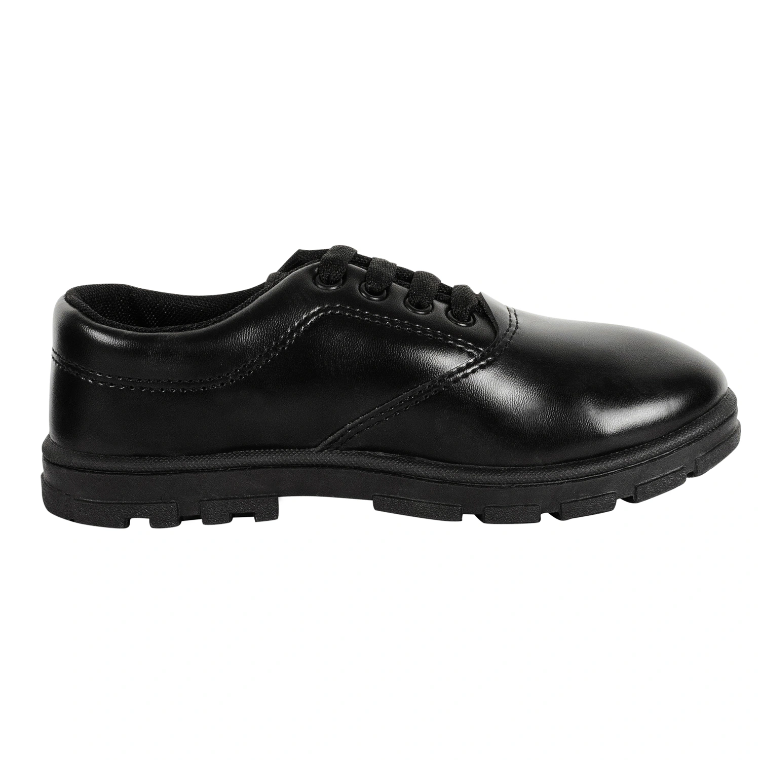 SCHOOL BIRDS Boys Black School Shoe-Black-7