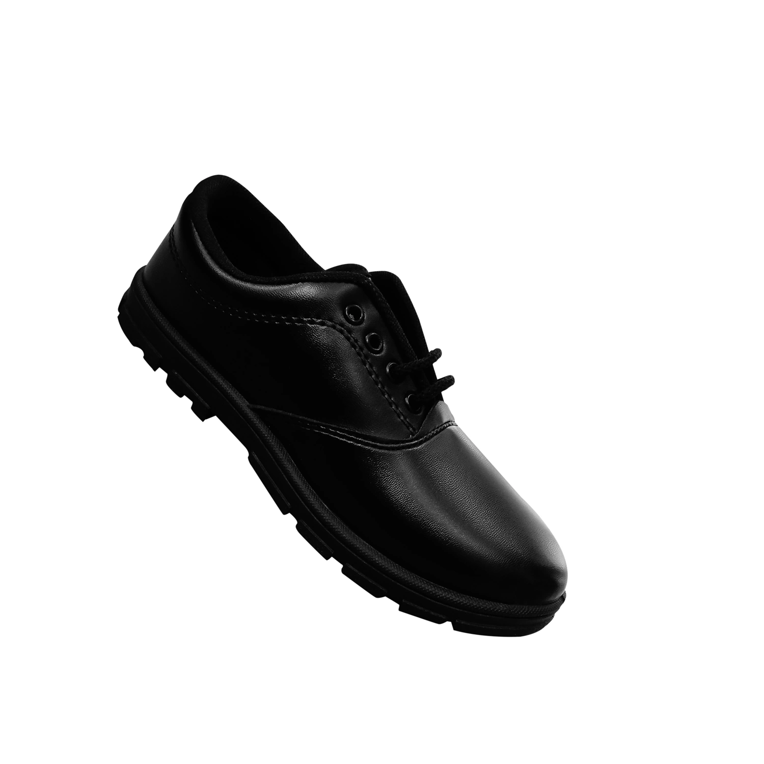 SCHOOL BIRDS Boys Black School Shoe-Black-5