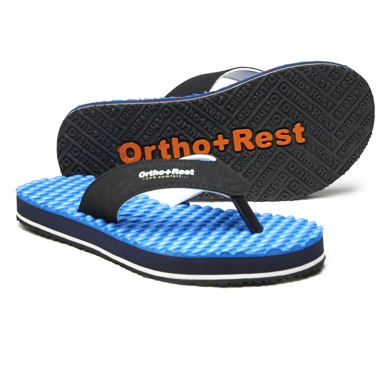 Ortho + Rest Men's Comfortable Extra Soft Ortho Doctor Slippers - M556-Blue-1