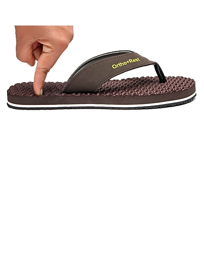 Ortho + Rest Men's Comfortable Extra Soft Ortho Doctor Slippers - M556-Brown-2