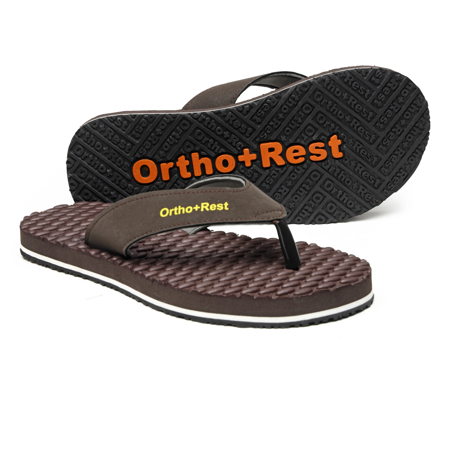 Ortho + Rest Men's Comfortable Extra Soft Ortho Doctor Slippers - M556-Brown-1