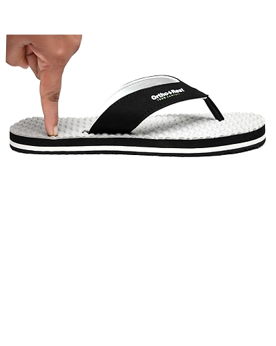 Ortho + Rest Men's Comfortable Extra Soft Ortho Doctor Slippers - M556-Black-4