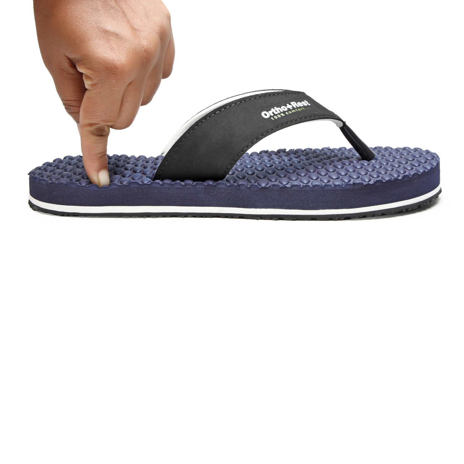 Ortho + Rest Men's Comfortable Extra Soft Ortho Doctor Slippers - M556-NavyBlue-2