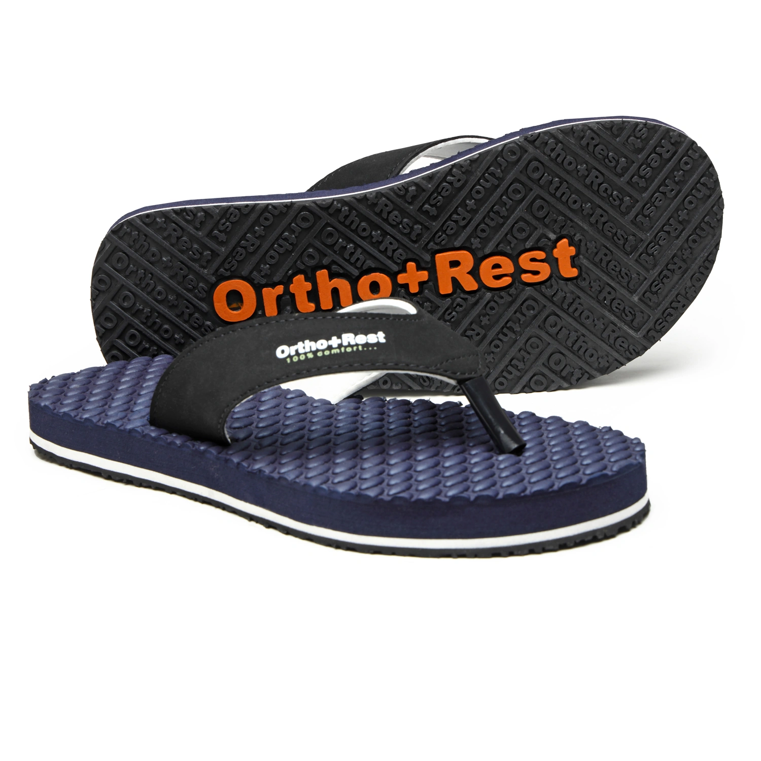 Ortho + Rest Men's Comfortable Extra Soft Ortho Doctor Slippers - M556-NavyBlue-1