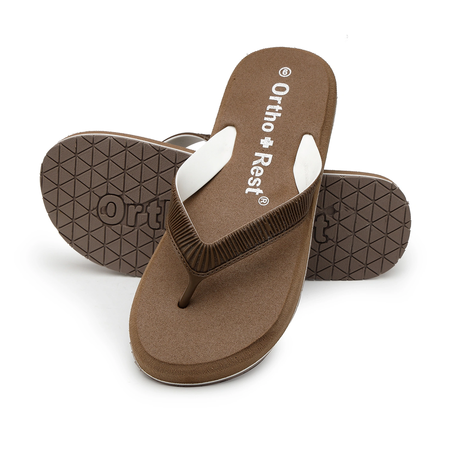 Ortho + Rest Doctor Slippers for Women Orthopedic Non Slip, Lightweight and Comfortable - L219-Brown-2