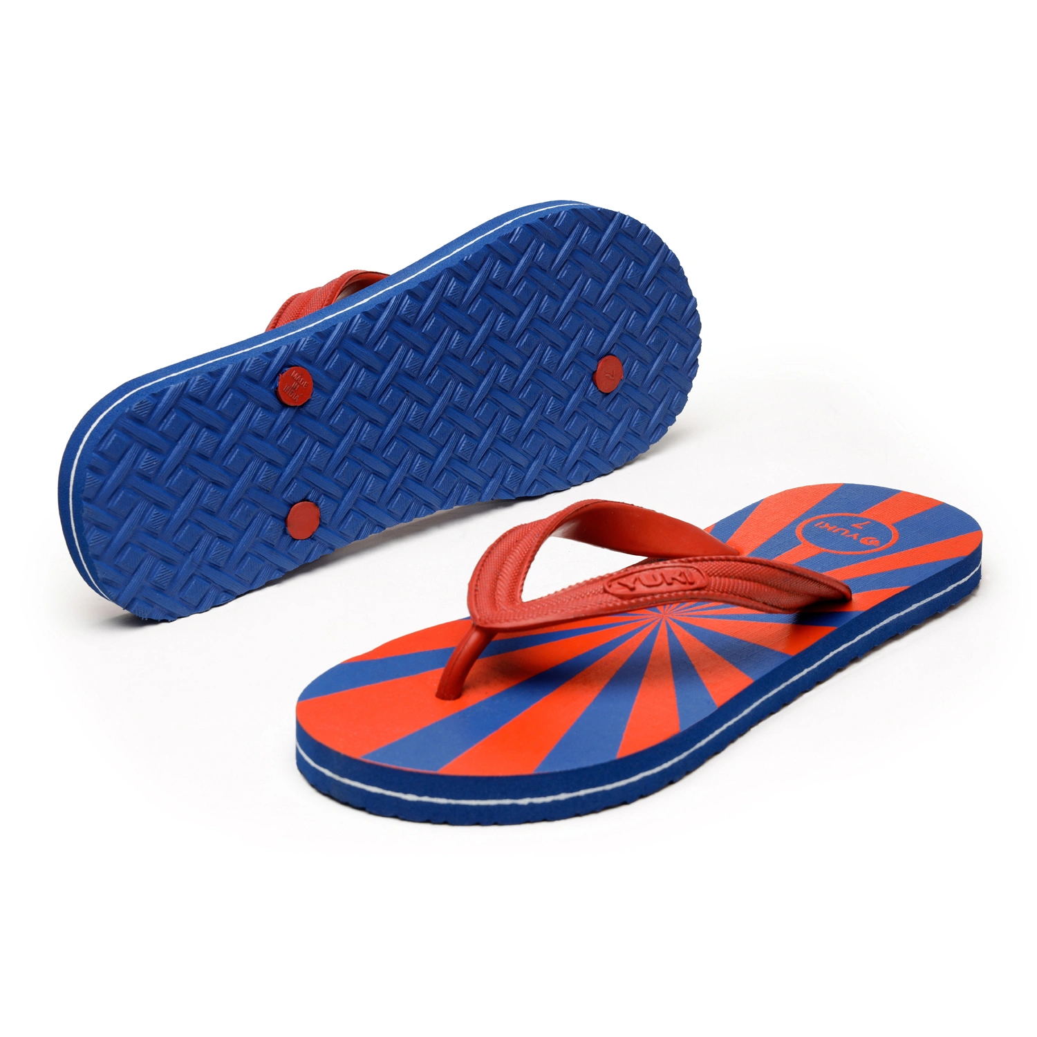 YUKI Unisex Slippers | Comfortable &amp; Ultra-Light, Waterproof Non-Slip Thong - Yuki_H01-BlueRed-1