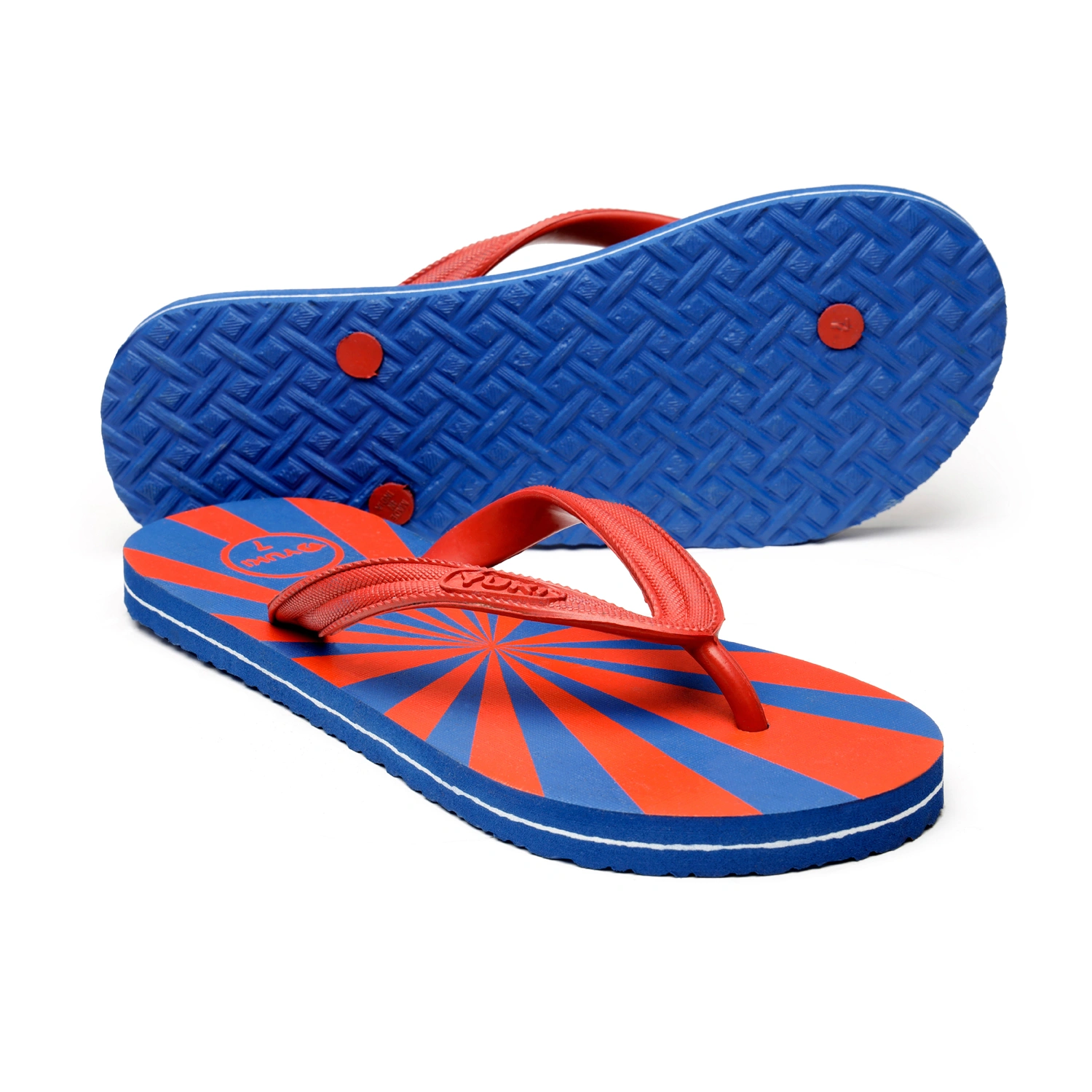 YUKI Unisex Slippers | Comfortable &amp; Ultra-Light, Waterproof Non-Slip Thong - Yuki_H01-BlueRed-2