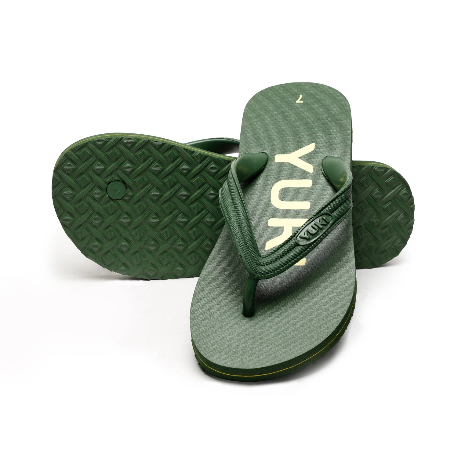 YUKI Unisex Slippers | Comfortable &amp; Ultra-Light, Waterproof Non-Slip Thong - Yuki_H01-Olive-2