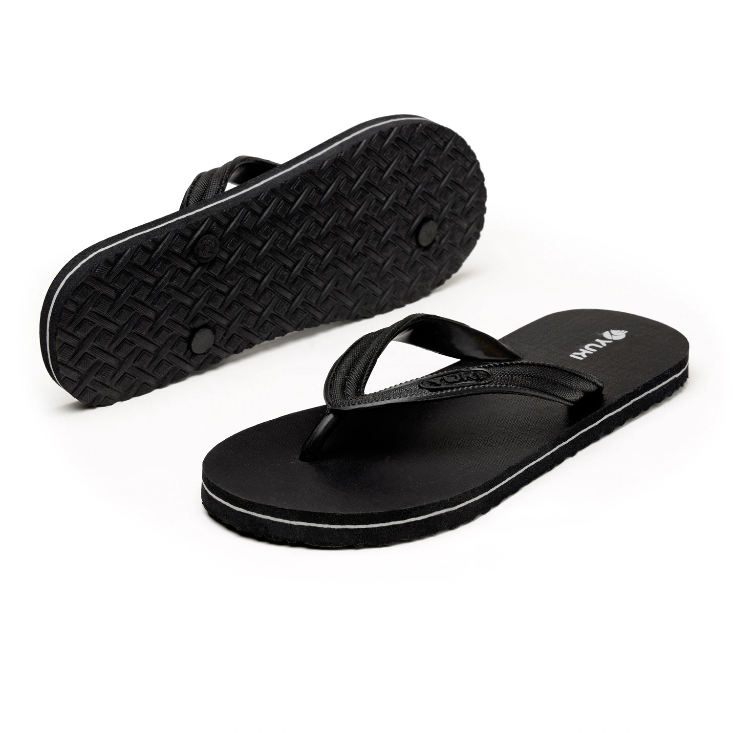 YUKI Unisex Slippers | Comfortable &amp; Ultra-Light, Waterproof Non-Slip Thong - Yuki_H01-SmallBlack-1