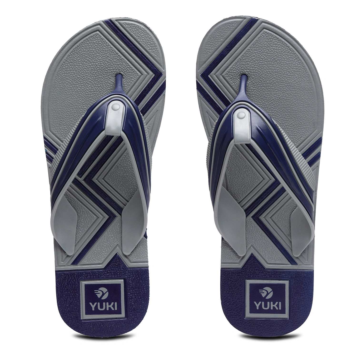 YUKI Men Slippers | Stylish Hawai Chappal Rubber Flip Flops-Yuki_5G_Grey