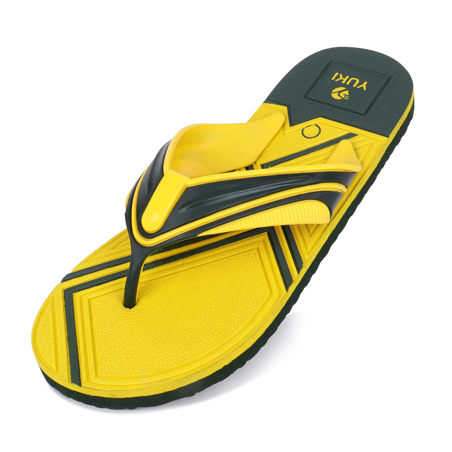 YUKI Men Slippers | Stylish Hawai Chappal Rubber Flip Flops-Yellow-2