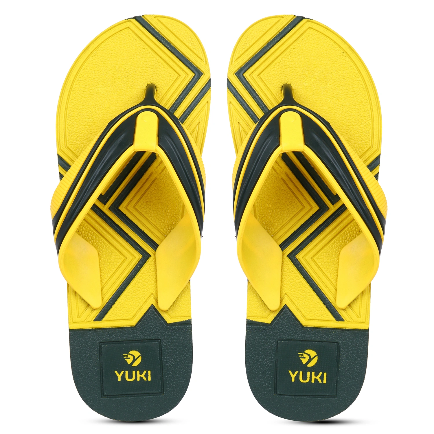 YUKI Men Slippers | Stylish Hawai Chappal Rubber Flip Flops-Yuki_5G_Yellow