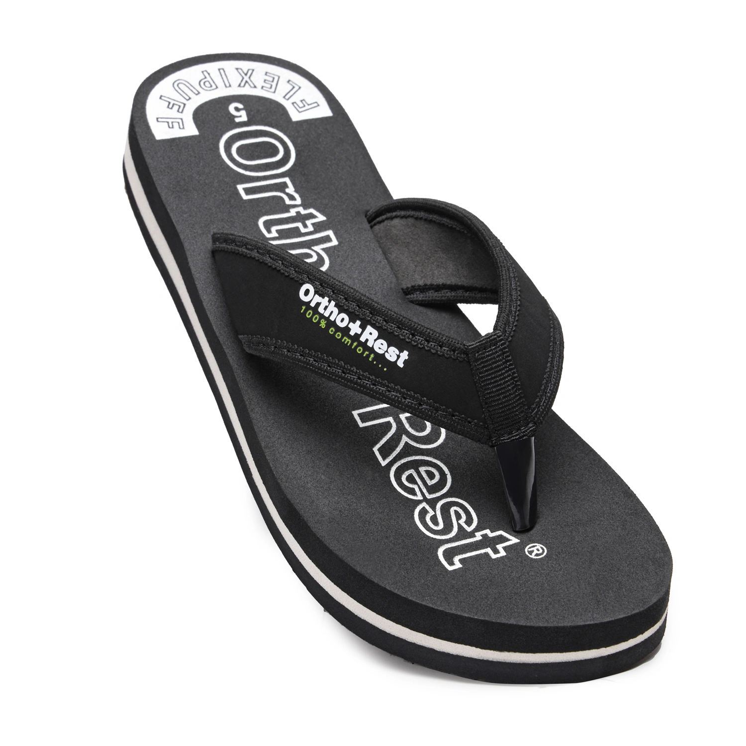 Ortho + Rest Comfort Extra Soft Ortho Slippers for Women | Orthopedic Doctor Chappal Footwear | Causal Flip Flops for Home Daily Use-Black-5