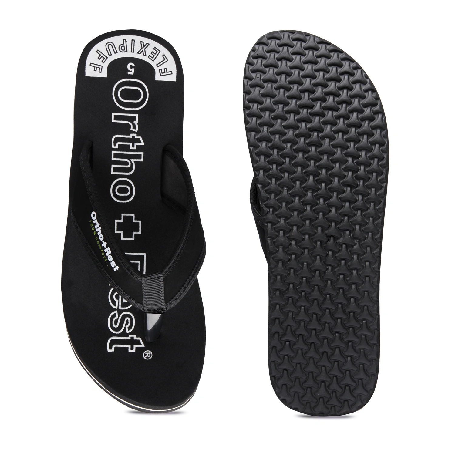 Ortho + Rest Comfort Extra Soft Ortho Slippers for Women | Orthopedic Doctor Chappal Footwear | Causal Flip Flops for Home Daily Use-Black-6