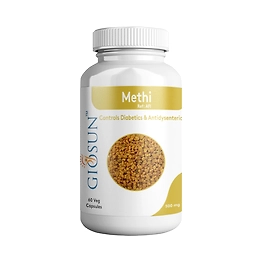 Giosun Methi Capsules - Lower the Risk of Heart & BP | Maintain Sugar Levels (60 Capsules - 1000mg - Veg)