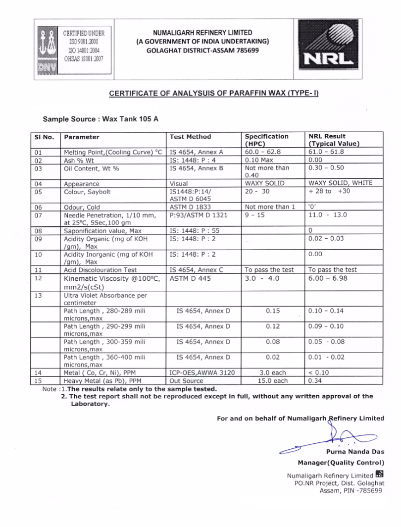 Authorized Distributor of NRL