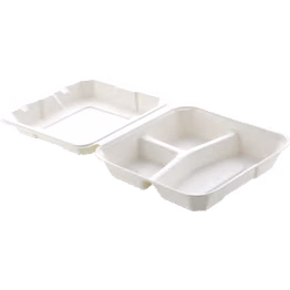 9" square plate 3cp bagasse tableware