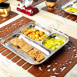 wg inc stainless steel dinner plates - 3 in 1