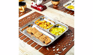STAINLESS STEEL DINNER PLATES - 3 IN 1
