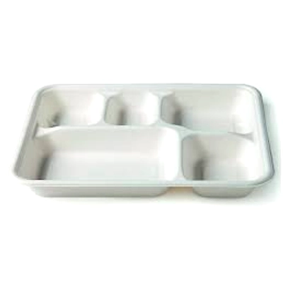 Bagasse 5 Compartment Tray Packet of 50 Tray