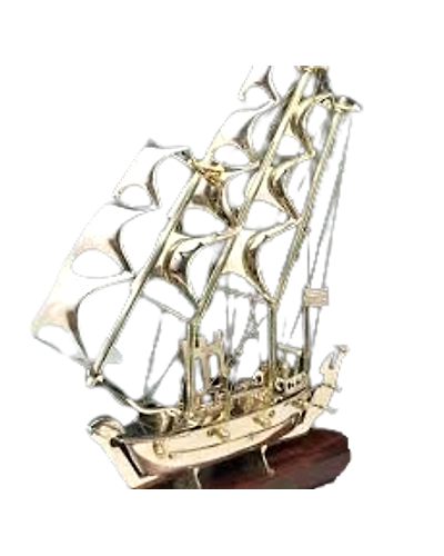Gold Finish Brass Ship-12656715