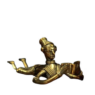 ornate india brass lady reading figurine – handcrafted tribal home decor