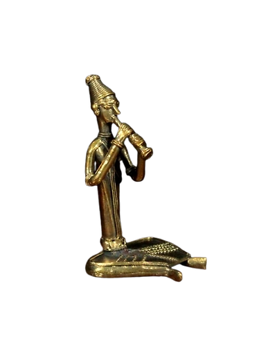 Brass &amp; Bell Metal Trumpet Player Odhisha Dhokra Style-12656777