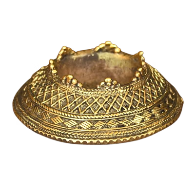 ornate india brass ashtray – handcrafted tribal utility decor