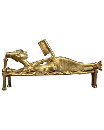 Odisha Brass &amp; Bell Metal Studying on cot (Dhokra)-12656769