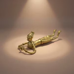 Odisha Brass & Bell Metal Lady Reading Book (Dhokra)