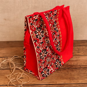 Jute Gift Tote Bag with Printed Panel - Retail & Gifting